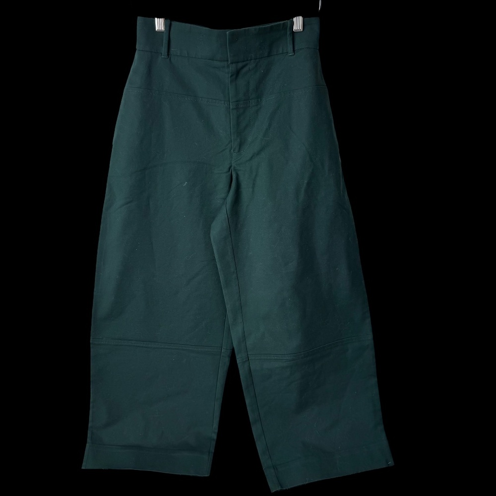Everlane Deep Green‎ High Waist Cotton Wide Leg Pants Sz 2